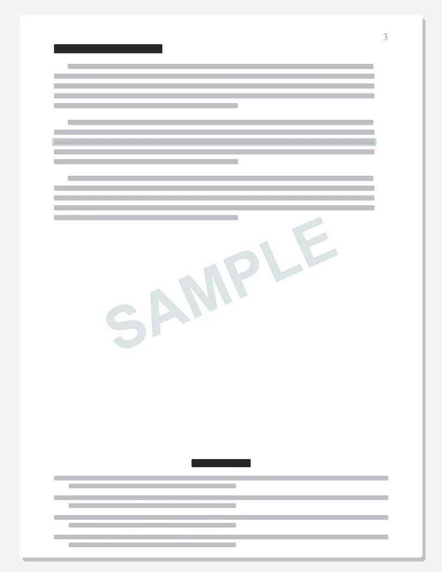 ACE sample paper preview, body page with in-text citations and an APA references list